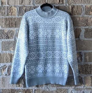 Vintage 70s 80s Summit County Ski Sweater White Gry